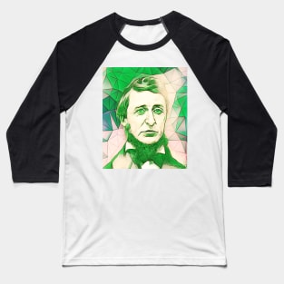 Henry David Thoreau Green Portrait | Henry David Thoreau Artwork 7 Baseball T-Shirt